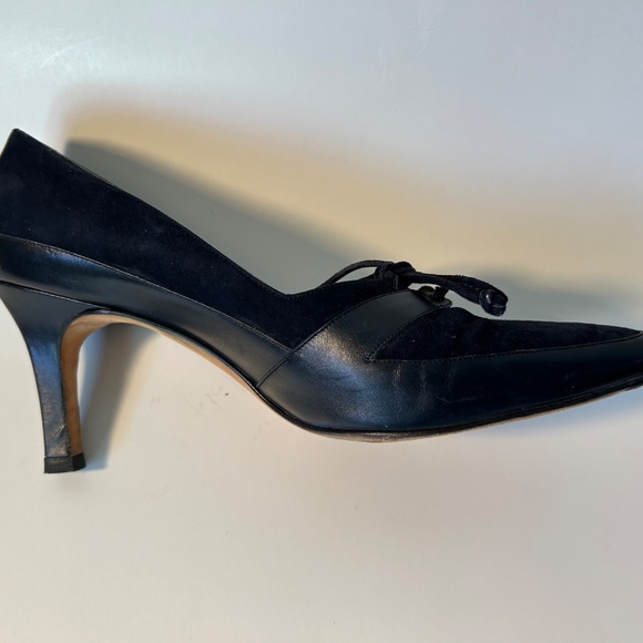 Black suede & leather Manolo Blahnik - Picture 6 of 9